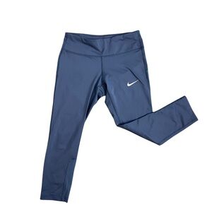 Navy Blue Gray Nike Active Cropped Leggings